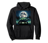 I Love Turtles Sea Costume Noche Paseo Fresco Luna Llena Árboles Sudadera con Capucha