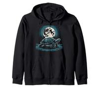I Love Turtles Sea Costume Noche Paseo Fresco Luna Llena Árboles Sudadera con Capucha