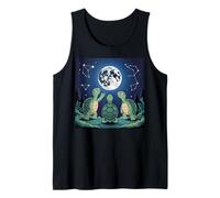 I Love Turtles Sea Costume Tres Tortugas aullando a la luna Camiseta sin Mangas