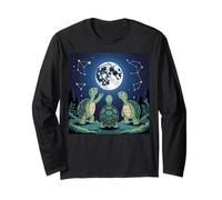 I Love Turtles Sea Costume Tres Tortugas aullando a la luna Manga Larga