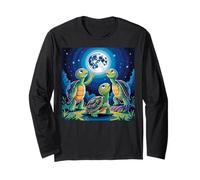 I Love Turtles Sea Costume Tres Tortugas aullando a la luna Manga Larga