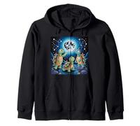 I Love Turtles Sea Costume Tres Tortugas aullando a la luna Sudadera con Capucha