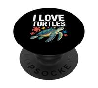 I Love Turtles Sea Creatures Pasión PopSockets PopGrip Adhesivo
