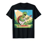 I Love Turtles Sea Playing Guitarra Rock Star Rock and Roll Camiseta