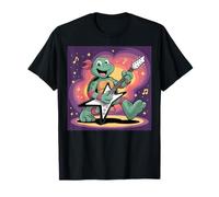 I Love Turtles Sea Playing Guitarra Rock Star Rock and Roll Camiseta
