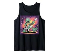 I Love Turtles Sea Playing Guitarra Rock Star Rock and Roll Camiseta sin Mangas