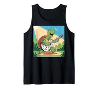 I Love Turtles Sea Playing Guitarra Rock Star Rock and Roll Camiseta sin Mangas