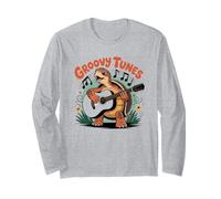 I Love Turtles Sea Playing Guitarra Rock Star Rock and Roll Manga Larga