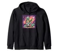 I Love Turtles Sea Playing Guitarra Rock Star Rock and Roll Sudadera con Capucha