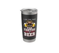 I Love Two Things FireFighting Beer Firefighter Fireman Vaso térmico de acero inoxidable de doble pared