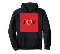 I Love U Banana Heart Romántico Minimalista Pop Sudadera con Capucha