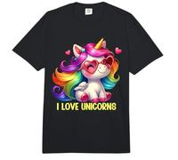 I Love Unicorns - Gafas de Sol de Unicornio arcoíris Comfort Colors Adult Heavyweight T-Shirt