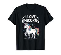 I Love Unicorns Rainbow Fantasía Diversión Camiseta