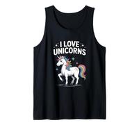 I Love Unicorns Rainbow Fantasía Diversión Camiseta sin Mangas
