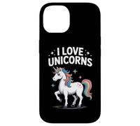 I Love Unicorns Rainbow Fantasía Diversión Carcasa para iPhone 14