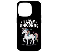 I Love Unicorns Rainbow Fantasía Diversión Carcasa para iPhone 14 Pro