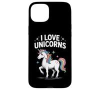I Love Unicorns Rainbow Fantasía Diversión Carcasa para iPhone 15 Plus