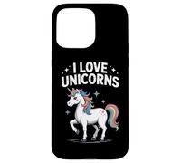 I Love Unicorns Rainbow Fantasía Diversión Carcasa para iPhone 15 Pro Max