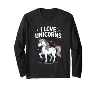 I Love Unicorns Rainbow Fantasía Diversión Manga Larga
