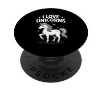 I Love Unicorns Rainbow Fantasía Diversión PopSockets PopGrip Adhesivo