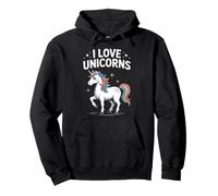 I Love Unicorns Rainbow Fantasía Diversión Sudadera con Capucha