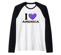 I Love USA America Patriotic 4 de Julio Camiseta Manga Raglan