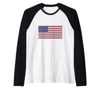 I Love USA, Enjoy United States of America Flag Graphic Cool Camiseta Manga Raglan