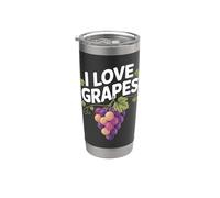 I Love Uvas Amante de la uva Fruta Viñedo Bodega Vaso térmico de acero inoxidable de doble pared