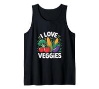 I Love Veggies Fresco Brócoli Tomate Maíz Camiseta sin Mangas