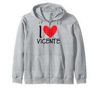 I Love Vicente Nombre Personalizado Hombres Guy BFF Amigo Corazón Sudadera con Capucha