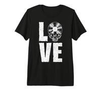 I Love Vinyl Old School Coleccionista de Discos de Calavera gótica Camiseta Premium