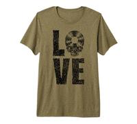 I Love Vinyl Old School Coleccionista de Discos de Calavera gótica Camiseta Premium