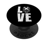 I Love Vinyl Old School Coleccionista de Discos de Calavera gótica PopSockets PopGrip Adhesivo