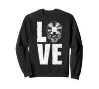 I Love Vinyl Old School Coleccionista de Discos de Calavera gótica Sudadera
