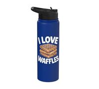 I Love Waffles pila de desayuno Stainless Steel Insulated Water Bottle