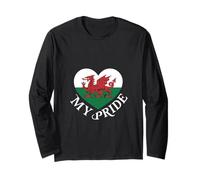 I Love Wales Bandera de Gales Gales Lover Wales Is My Pride Manga Larga
