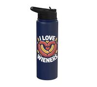 I Love Wieners Salchicha Humor BBQ Diversión Stainless Steel Insulated Water Bottle