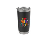 I Love Wild Things Cute Wildlife Nature Animal Lover Vaso térmico de acero inoxidable de doble pared