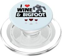 I Love Wine and Bigfoot Sasquatch Hunters Team Beber PopSockets PopGrip para MagSafe