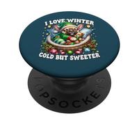 I Love Winter Christmas Sayings For French Bulldog Grandma PopSockets PopGrip Adhesivo