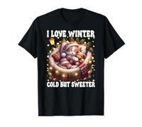 I Love Winter Graphic For Kitten Mom with Cute Christmas Cat Camiseta