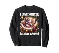 I Love Winter Graphic For Kitten Mom with Cute Christmas Cat Sudadera
