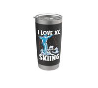 I Love XC Esquí Deportes de montaña Esquiador Esquí de fondo Vaso térmico de acero inoxidable de doble pared