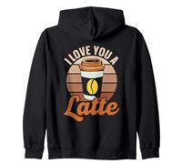 I Love You A Latte Amante Bonito Cafés Pun Café Sudadera con Capucha