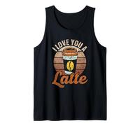 I Love You A Latte Bonito Pun Cafés Amante Café Camiseta sin Mangas