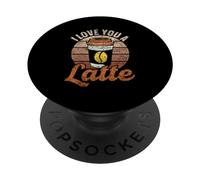 I Love You A Latte Bonito Pun Cafés Amante Café PopSockets PopGrip Adhesivo