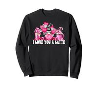 I Love You A Latte Pink Buffalo Plaid Decor Valentines GNOME Sudadera