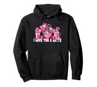 I Love You A Latte Pink Buffalo Plaid Decor Valentines GNOME Sudadera con Capucha