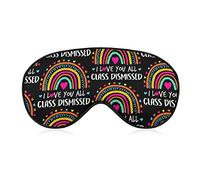 I Love You All Class Dismissed Teacher Last Day of School Sleep Masks Eye Cover Blackout con correa elástica ajustable Night Blindfold para mujeres, hombres, yoga, viajes, siesta
