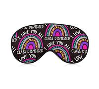 I Love You All Class Dismissed Teacher Last Day of School Sleep Masks Eye Cover Blackout con correa elástica ajustable Night Blindfold para mujeres, hombres, yoga, viajes, siesta